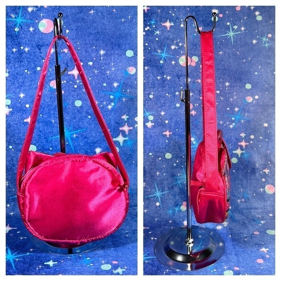 Hello Kitty Sanrio 2012 Pink Sequin Satin Face Bag Purse - Picture 2 of 16